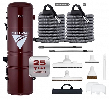 Cyclo Vac H615 + Zestaw MAGNUM MAX x2 z wężami 9/10m lub 12m - 25 lat gwarancji!